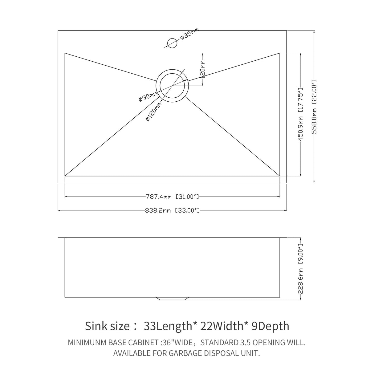 Stainless Steel Drop In Kitchen Sink, Topmount