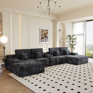 150'' Width 5-Piece Sectional Sofa with 2 Ottomans