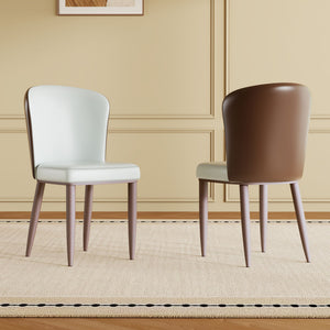 Dining Chair With Carbon Steel Legs, Comfortable Seating, (Set of 2) - White
