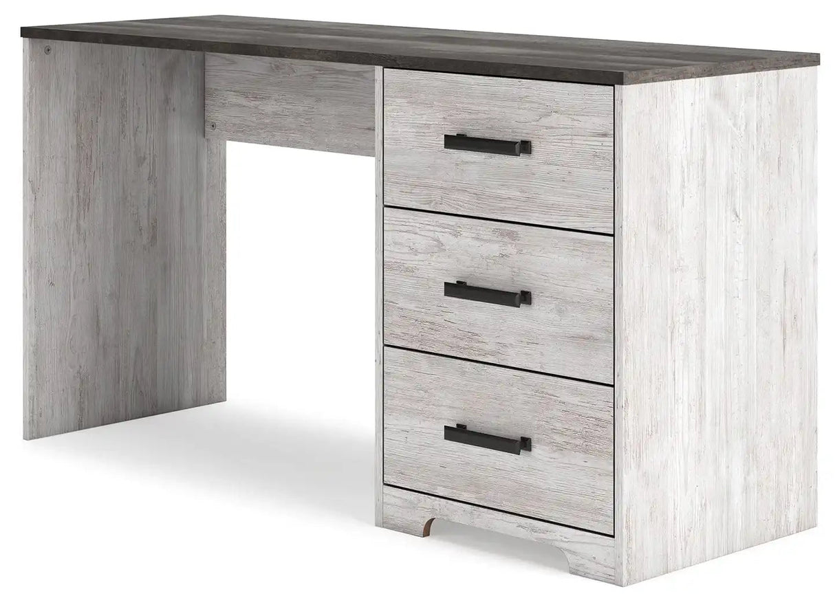 Shawburn - Home Office Desk - White / Dark Charcoal Gray - Best Buy Furniture