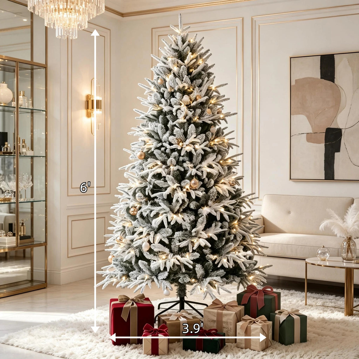 Pre-lit Flocked Christmas Tree