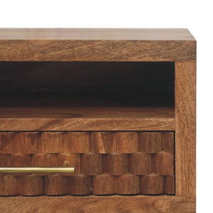 Solid Wood Arno Wall-Mounted Nightstand in Golden Teak