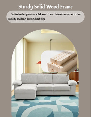 Modern L-Shaped Sectional Sofa with Ottoman - 105.5 Inch