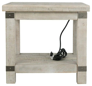 Carynhurst - Rectangular End Table - White Wash Gray - Best Buy Furniture