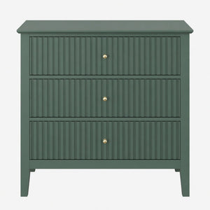 Fluted 3 Drawer Nightstand With Soft Close Slides