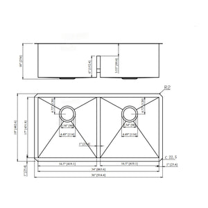 Modern Double Bowl Undermount Sink Design With 10" Deep Basins