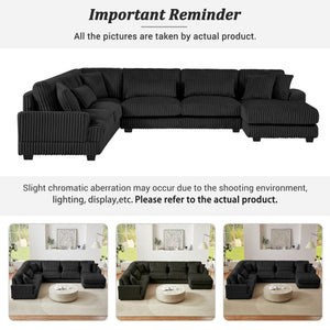 Oversized Sectional Sofa U - Shaped Sofa Couch Modern Sofa Upholstered In Soft With A Chaise Lounge For Living Room
