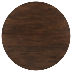 Shirley - 5 Piece Round Dining Table Set With Cushioned Chairs - Dark Walnut