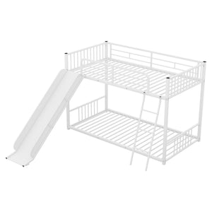 Metal Bunk Bed With Slide, Durable Steel Frame