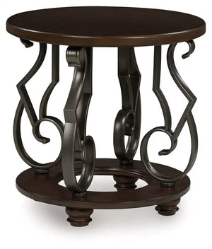 Frallyn - Round End Table - Dark Brown - Best Buy Furniture