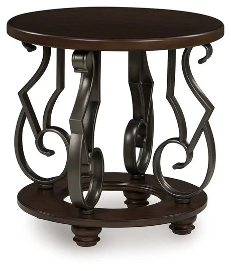 Frallyn - Round End Table - Dark Brown - Best Buy Furniture