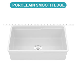 Undermount Workstation Single Bowl Porcelain Ceramic Kitchen Sink