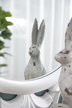 Weathered Cement Rabbit Statue