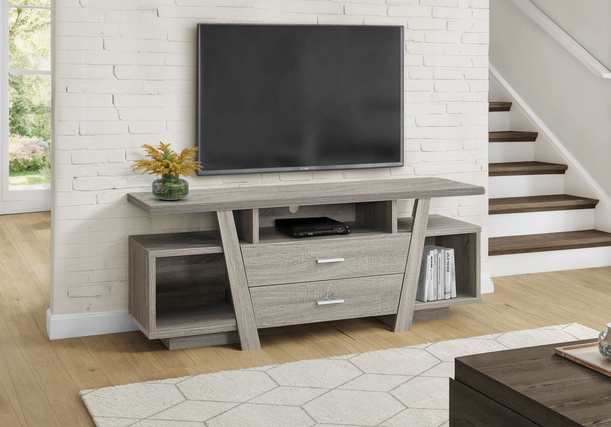 TV Stand, Console, Media Entertainment Center, Storage Drawers, Contemporary & Modern - Taupe - Best Buy Furniture
