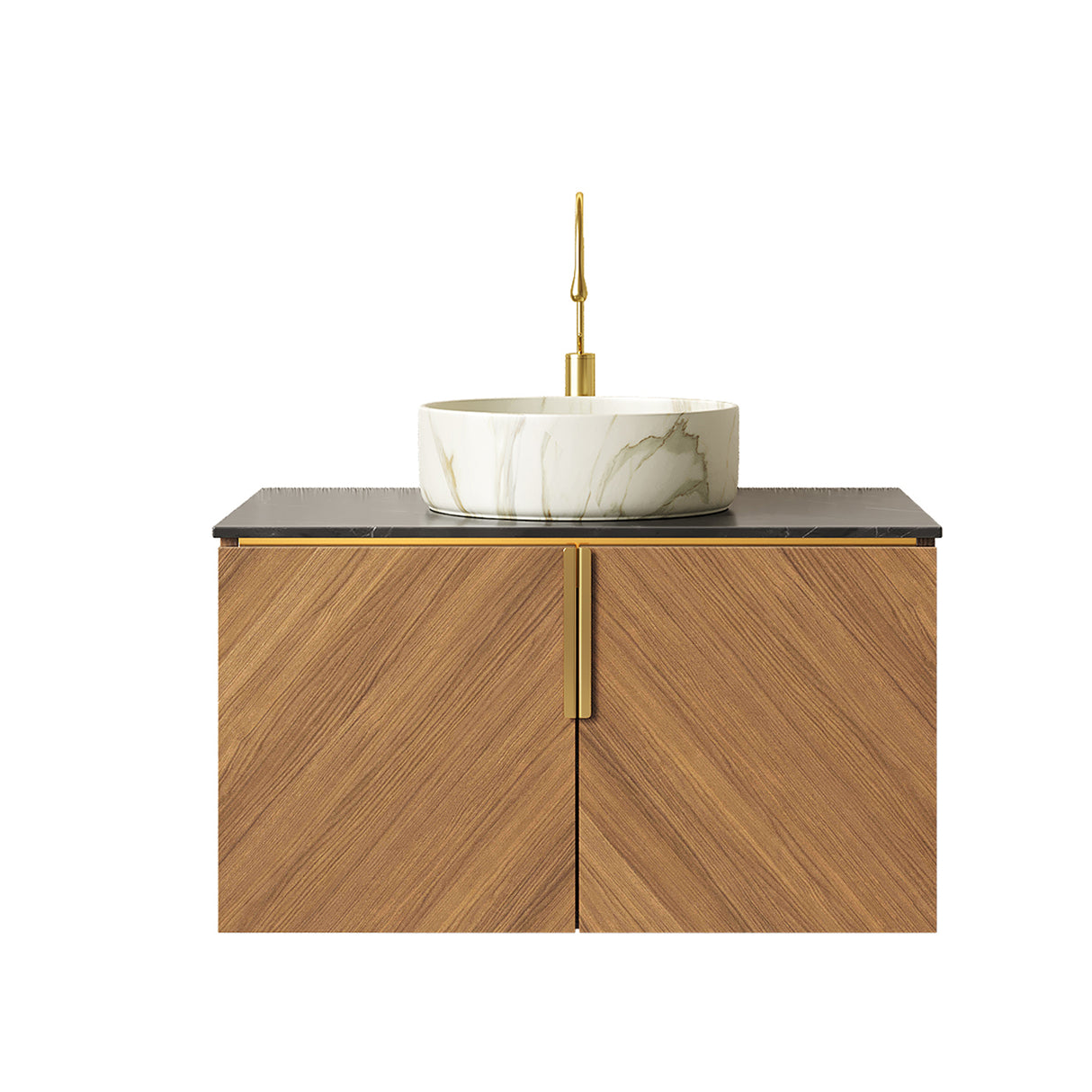 ARAI 30" Bathroom Vanity & Sink, Floating Plywood Storage Cabinet with 2 Doors