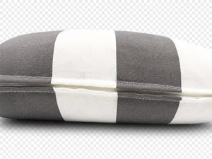 2 Pack Outdoor Lumbar Pillow Covers - Gray/White Striped