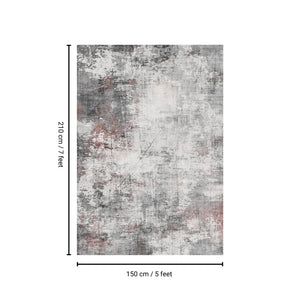 Toucan - 5' X 7' Washable Non - Slip Area Rug - Ivory / Dark Gray