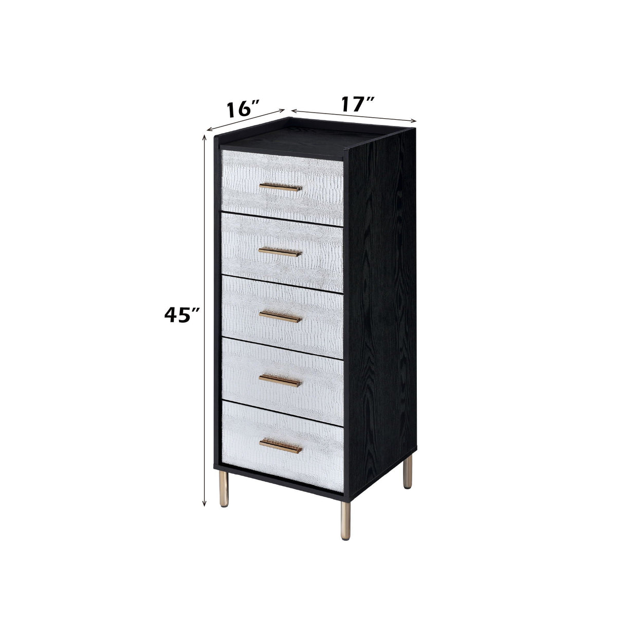 Myles - Jewelry Armoire - Black / Silver / Gold - Best Buy Furniture