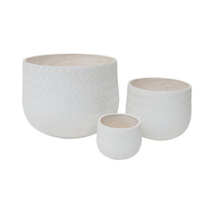 Assorted Sizes Magnesium Oxide Round Planter Set of 3
