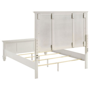 Copper - Queen Panel Bed With Structured Headboard And Slatted Design - White