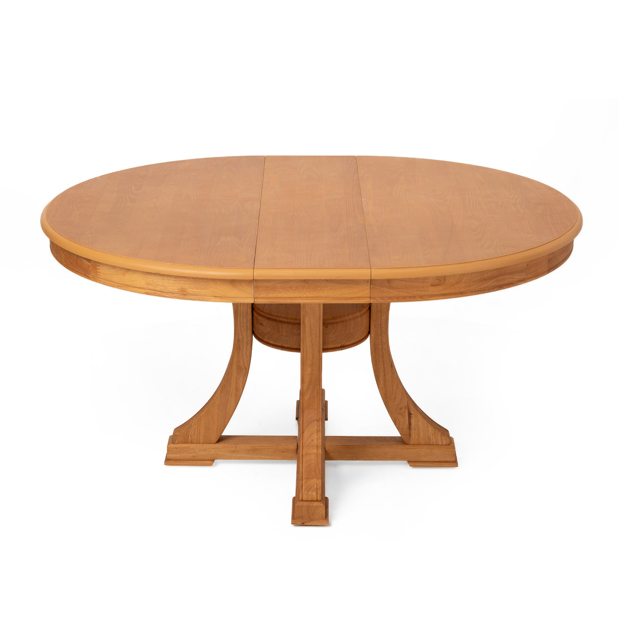 Extendable Round Rubber Wood Dining Table