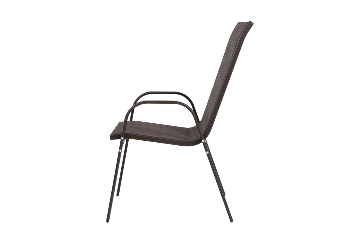4 Piece Patio Chairs Set with Breathable Textilene Fabric (Brown)