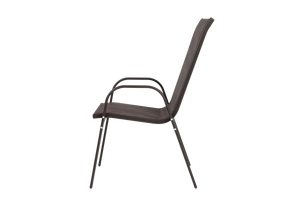 4 Piece Patio Chairs Set with Breathable Textilene Fabric (Brown)