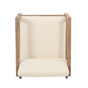 Outdoor Acacia Wood Patio Club Chair, Wood Patio Furniture, Waterproof Thick Cushion Deep Seating For Porch - Brown Wash / Beige