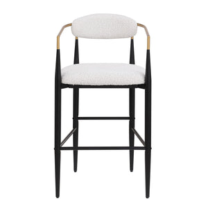 Upholstered Bar Stools With Backs For Kitchen Island (Set of 2) - Beige