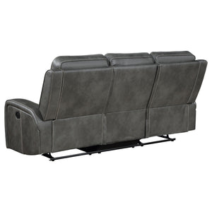 Forrest - Motion Reclining Sofa Comfort With Elegant Tufting And Wide Track Arms - Gray