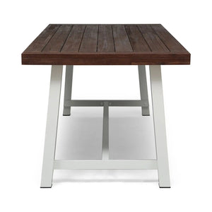 Equilibrium - Outdoor Dining Table With Wooden Frame And Slat Top - Best Buy Furniture