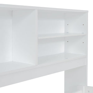 Daybed With 2 Bedside Cabinets, Upper Shelves And 4 Drawers