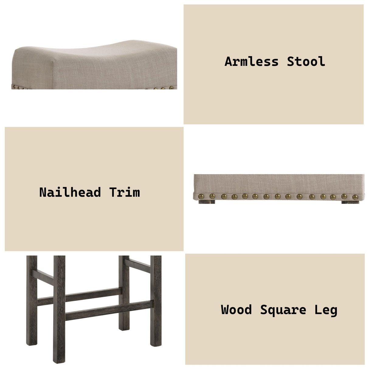 Martha II - Weathered Counter Height Stool (Set of 2) - Gray / Tan - Best Buy Furniture
