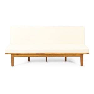 Outdoor Elegance Daybed With Convertible Design Cushion Frame - Beige