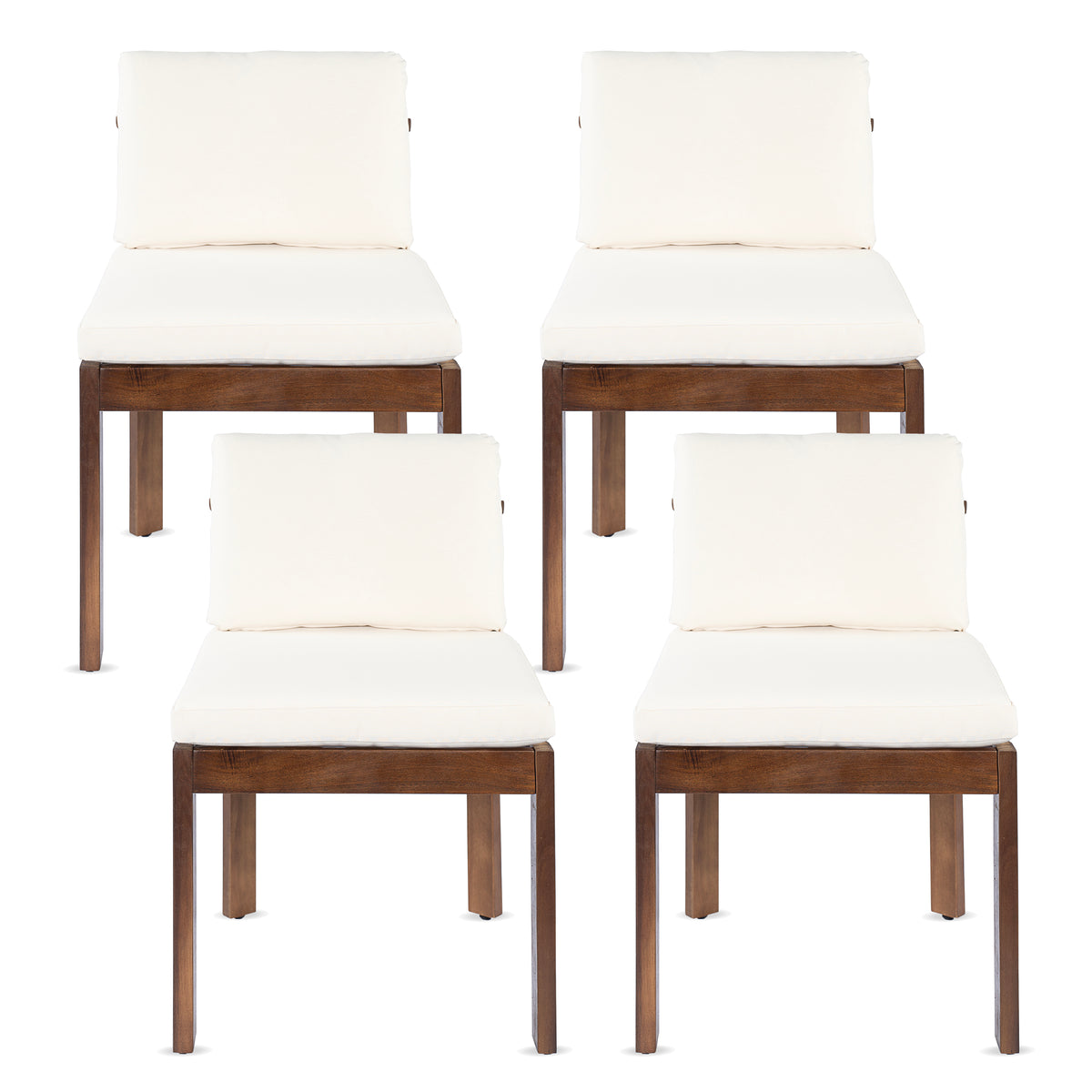 Acacia Wood Outdoor Dining Chair Set of 4