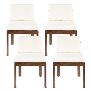 Acacia Wood Outdoor Dining Chair Set of 4