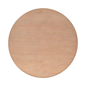 Minimalist Round Coffee Table With Shelf Storage - Natural