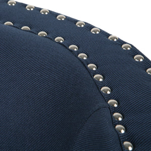 Modern Upholstered Swivel Club Chair With Nailhead Trim
