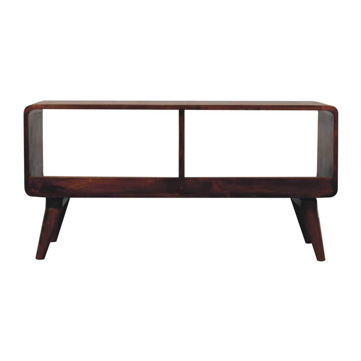 Solid Wood Curved Chestnut Media Unit