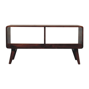 Solid Wood Curved Chestnut Media Unit