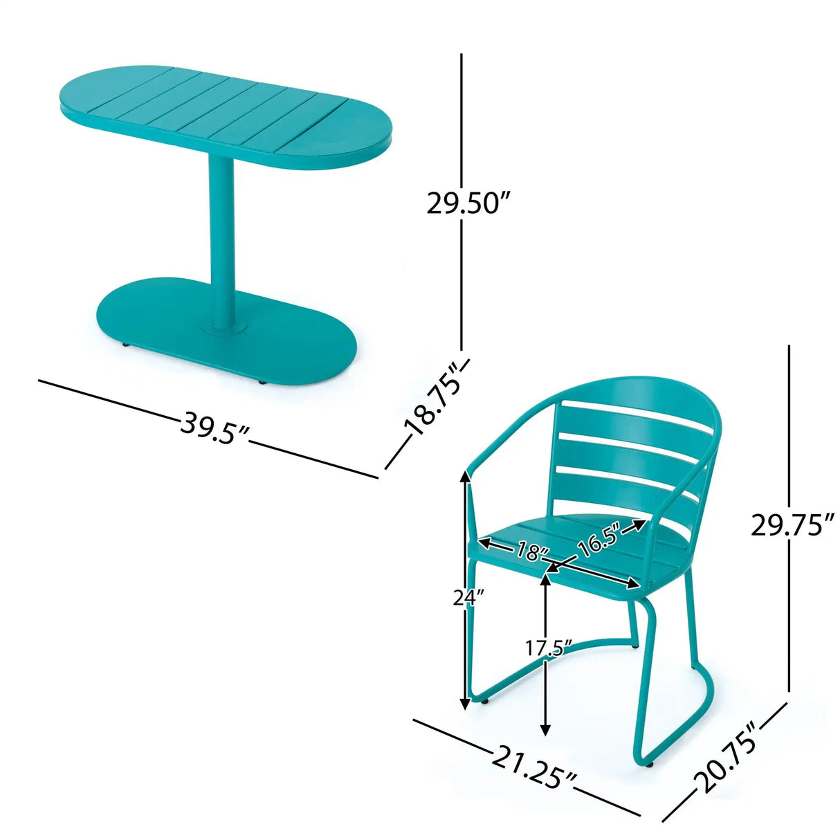 3 Piece Elegant Outdoor Bistro Set With 2 Chairs And Oval Table - Best Buy Furniture