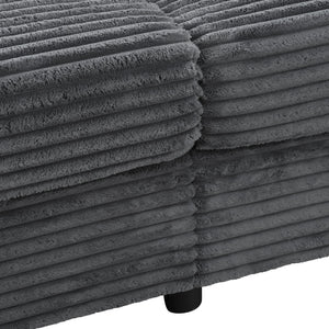 Oversized Loveseat Chaise With 2 USB Ports, 2 Cup Holders And 2 Throw Pillows