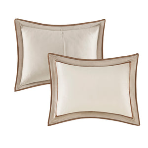 7 Piece Comforter Set Taupe/Brown King
