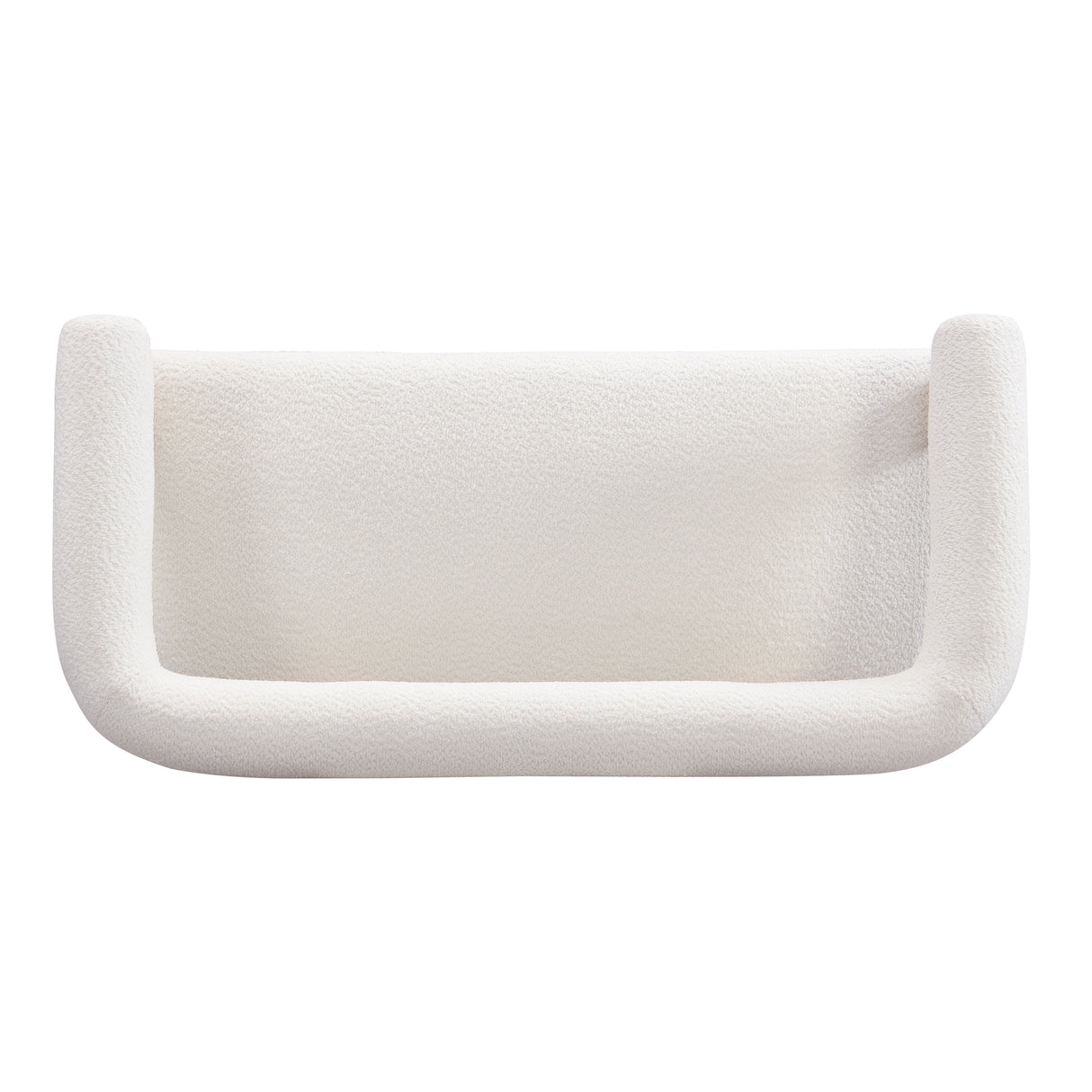 Round Armrest Loveseat (Beige + Natural)