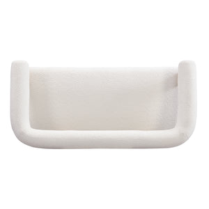 Round Armrest Loveseat (Beige + Natural)