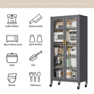 Open-Door Kitchen Shelving Floor-to-Ceiling Storage Cabinet