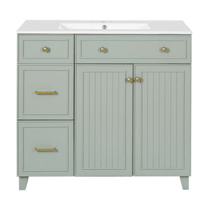 Bathroom Vanity With Sink, Soft Close Doors, Adjustable Shelves