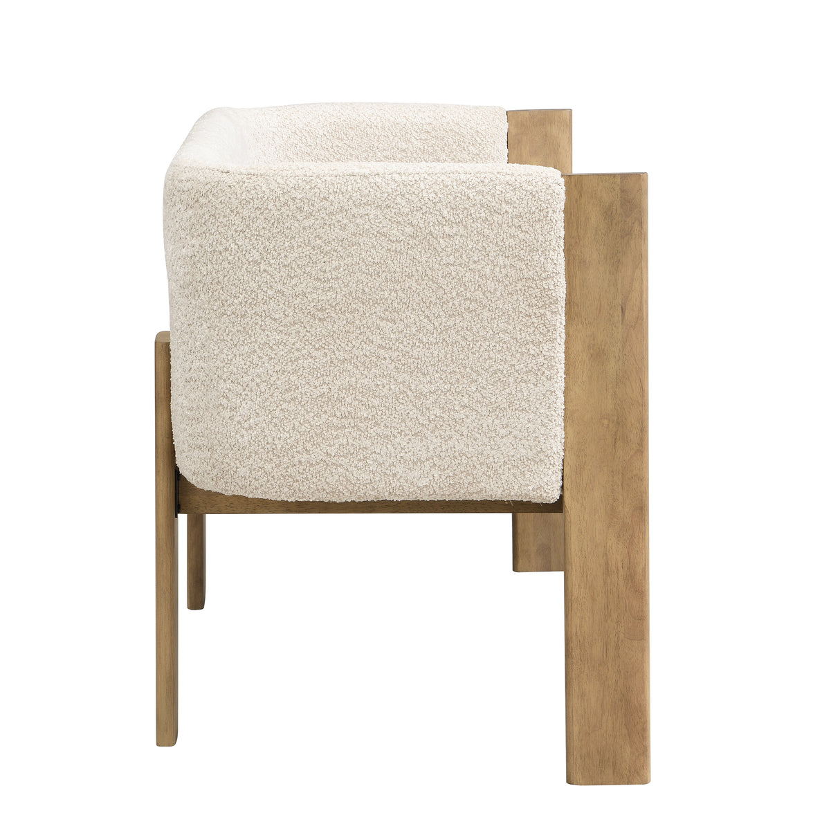 48.5" Upholstered Solid Loveseat (Natural Ash+Almond)