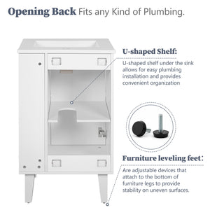 Bathroom Vanity With Sink, Soft-Close Door, Half-Moon Pulls