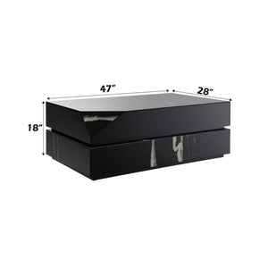 Wenona - Mirrored Coffee Table - Black - Best Buy Furniture
